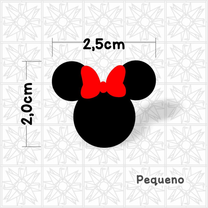 aplique recorte cabeça minnie para laço ou decoração de festa temática em acrilico colorido