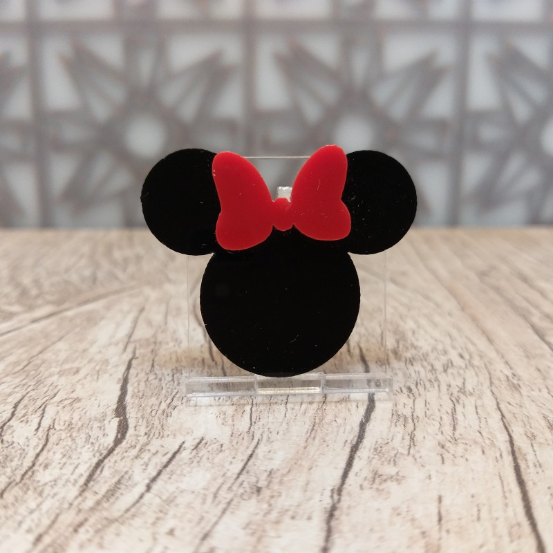 aplique recorte cabeça minnie para laço ou decoração de festa temática em acrilico colorido