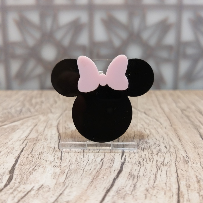 aplique recorte cabeça minnie para laço ou decoração de festa temática em acrilico colorido