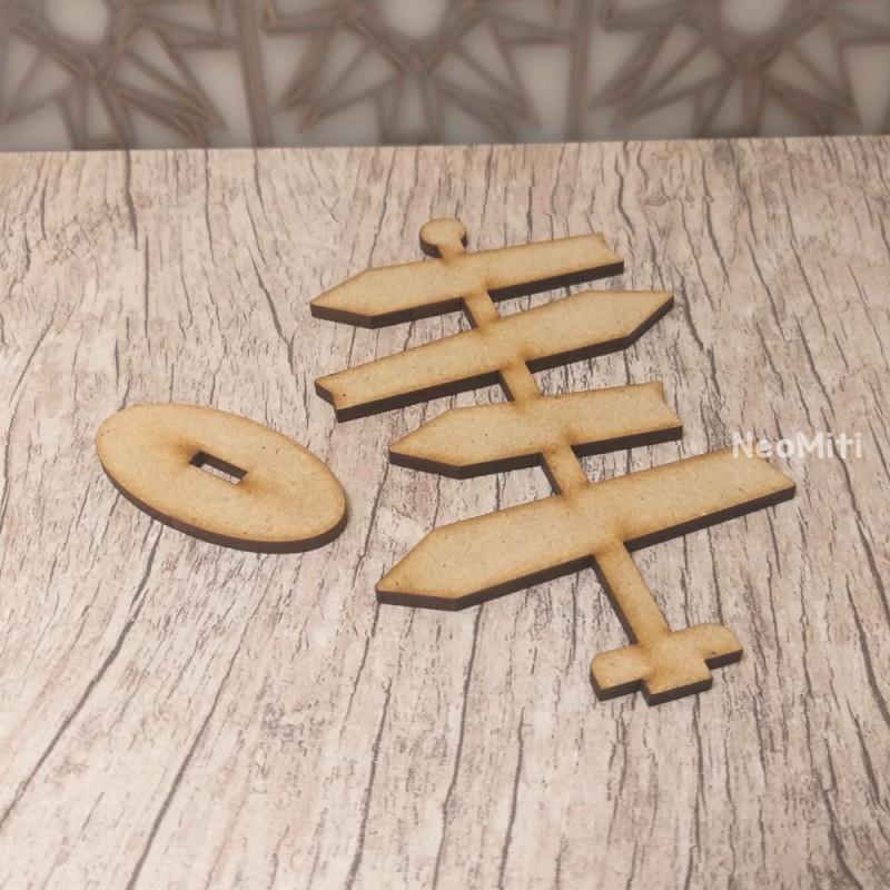 Display de placas indicavas com base em mdf de 3mm cru, rustico para artesanato