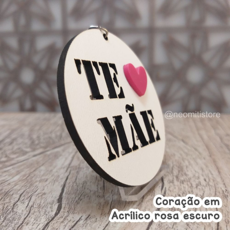 lembrancinha chaveiro dia das mães te amo com acrílico colorido 