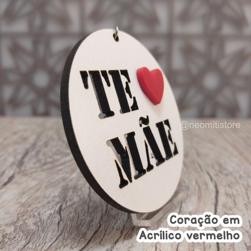 lembrancinha chaveiro dia das mães te amo com acrílico colorido 