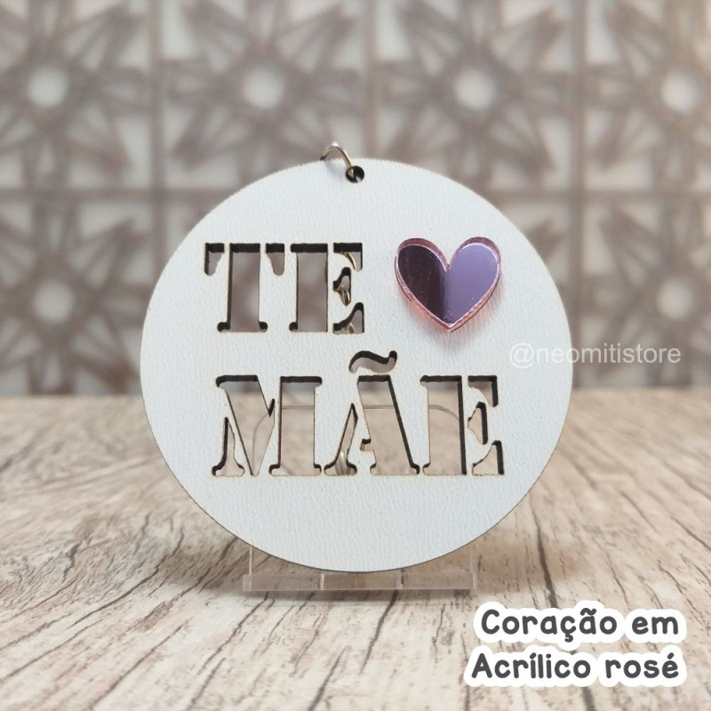 lembrancinha chaveiro dia das mães te amo com acrílico colorido 