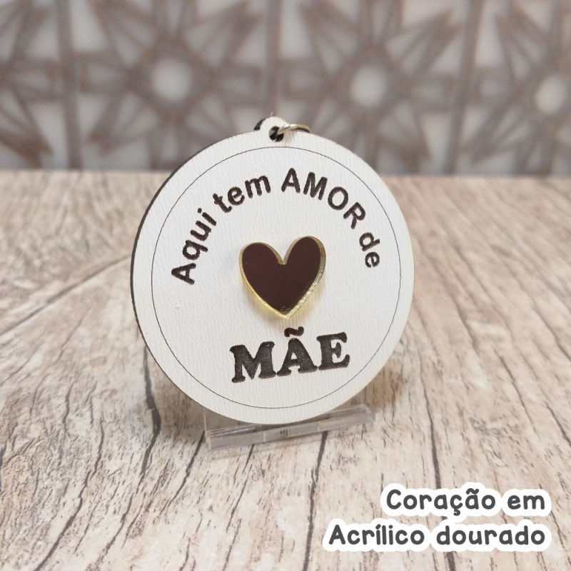 lembrancinha chaveiro dia das mães te amo com acrílico colorido aqui tem amor de mãe