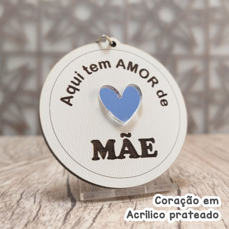 lembrancinha chaveiro dia das mães te amo com acrílico colorido aqui tem amor de mãe