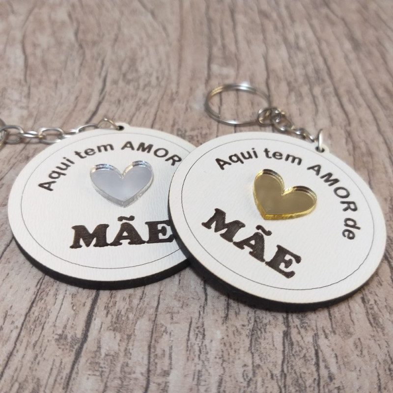 lembrancinha chaveiro dia das mães te amo com acrílico colorido aqui tem amor de mãe