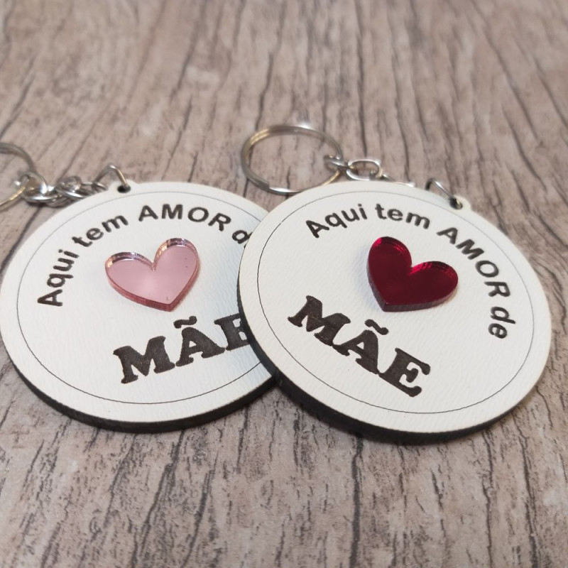 lembrancinha chaveiro dia das mães te amo com acrílico colorido aqui tem amor de mãe