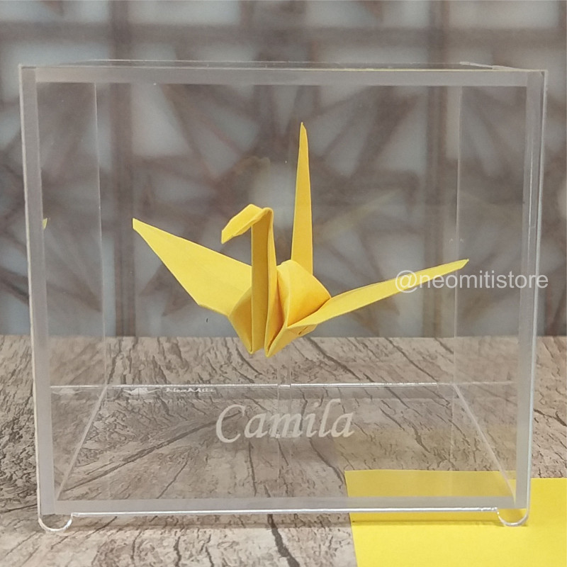 origami tsuru grou dobradura japonesa cultura milenar boa sorte prosperidade longevidade lembrancinha presente em acrilico 