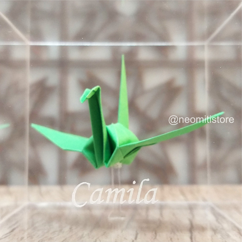 origami tsuru grou dobradura japonesa cultura milenar boa sorte prosperidade longevidade lembrancinha presente em acrilico 