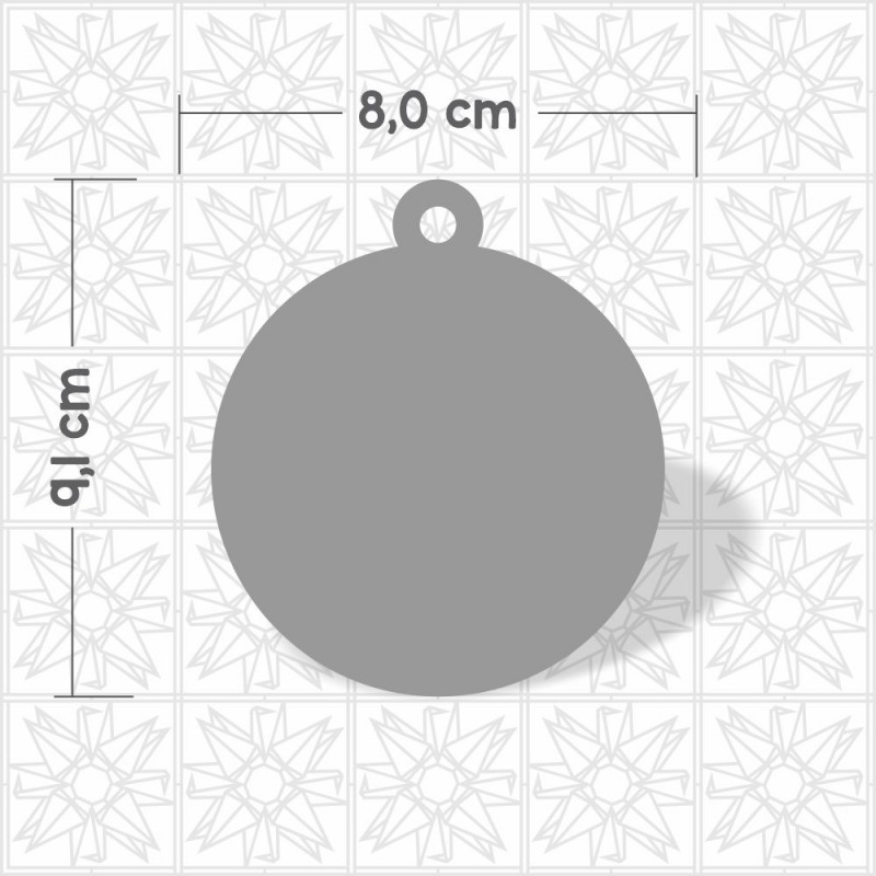 recorte bola de natal em acrilico vermelho espelhado para decoração enfeite de arvore