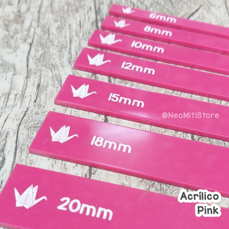 régua para cartonagem encadernação, gabarito, em acrílico colorido cute, kawaii 