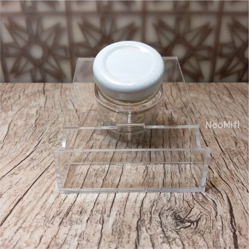 suporte tinta em mdf preto com potinho de vidro para caligrafia guache cabo obliquo