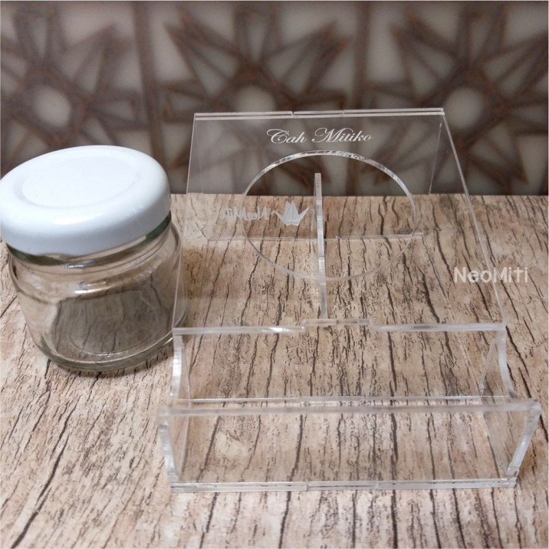 suporte tinta em mdf preto com potinho de vidro para caligrafia guache cabo obliquo