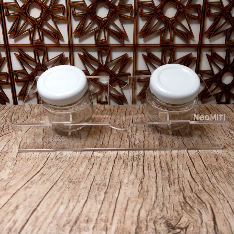 suporte tinta em mdf preto com potinho de vidro para caligrafia guache cabo obliquo