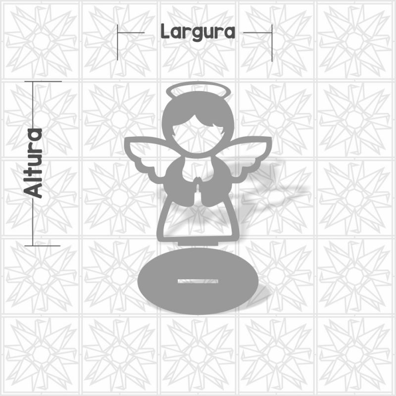 Anjo vazado com base em MDF de 3mm cru