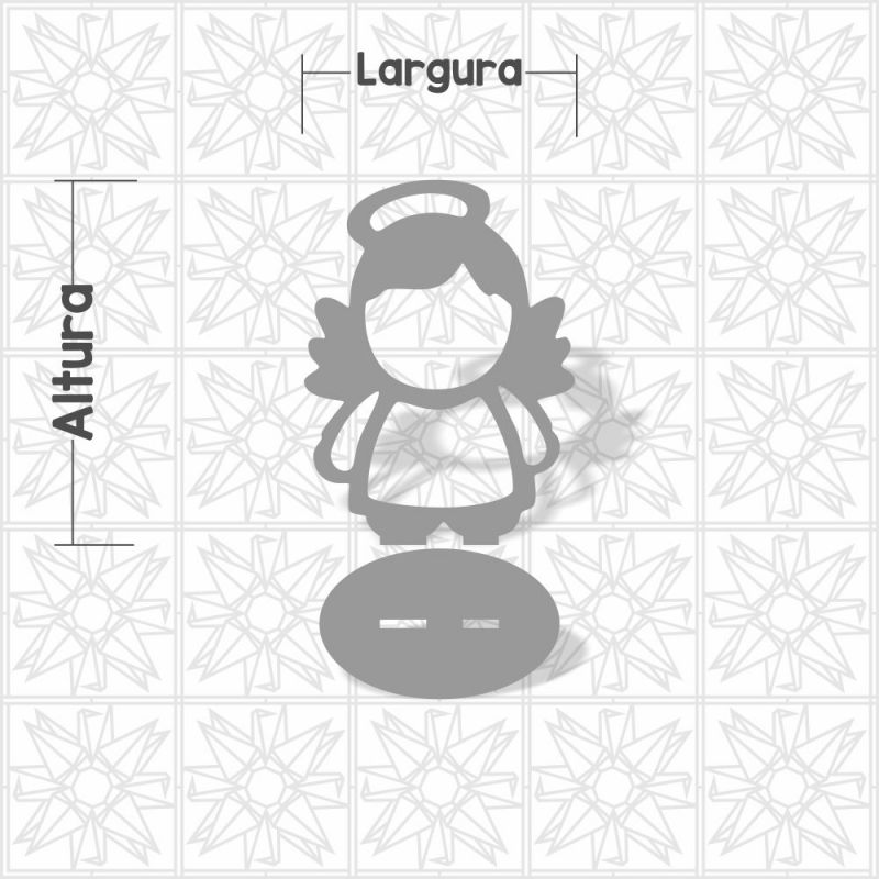 Anjo vazado com base em MDF de 3mm cru