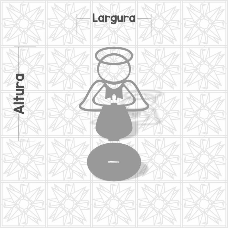 Anjo Vazado com base em MDF de 3mm cru