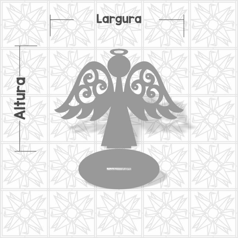 Anjo vazado com base em MDF de 3mm Cru