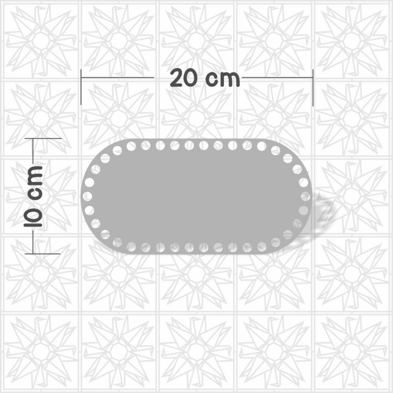Base de Crochê oval 10 cm x 20 cm