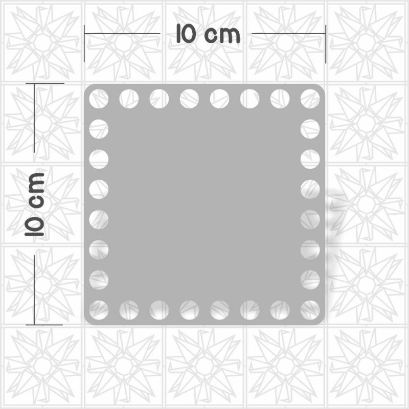 Base de Crochê quadrado 10 cm x 10 cm