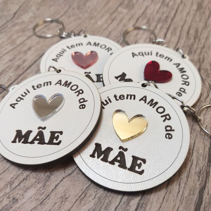 Chaveiro - Amor de mãe com coração 