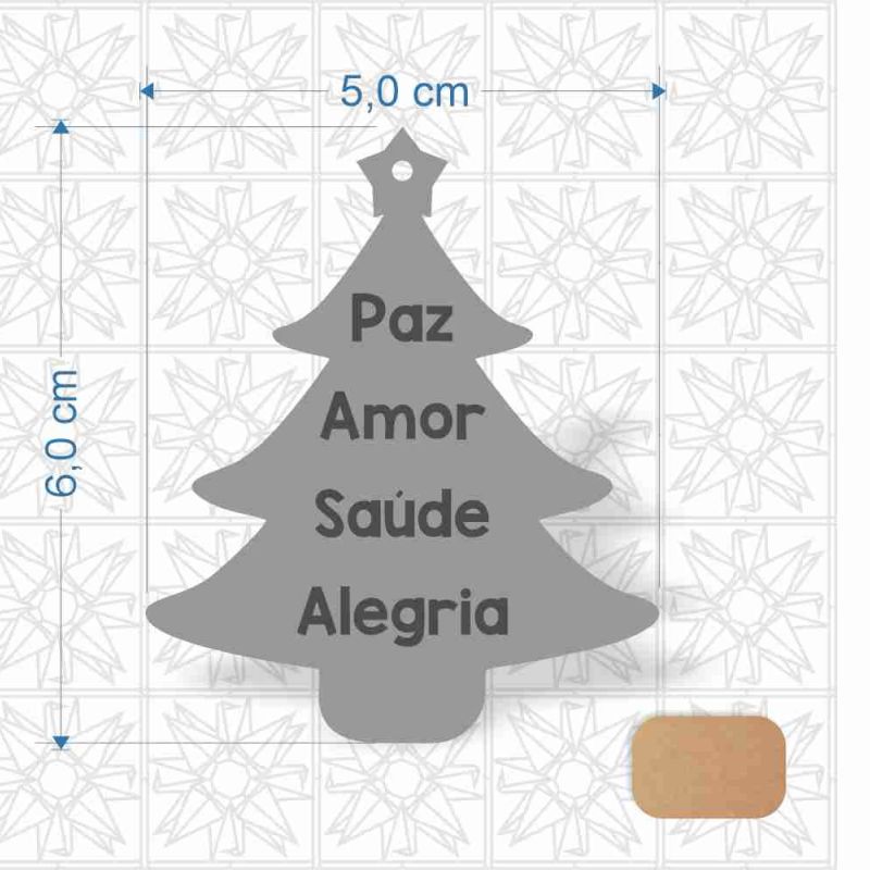 Chaveiro Árvore de Natal em MDF 3 mm cru