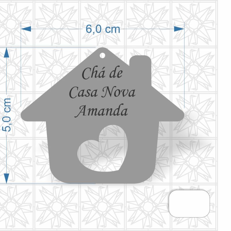 Chaveiro Casa Nova em MDF branco