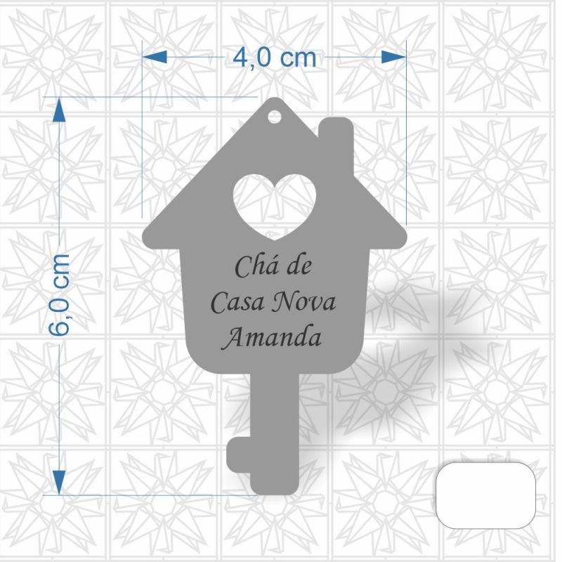 Chaveiro Casa Nova em MDF branco