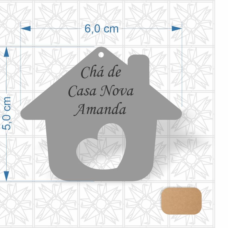 Chaveiro Casa Nova em MDF cru