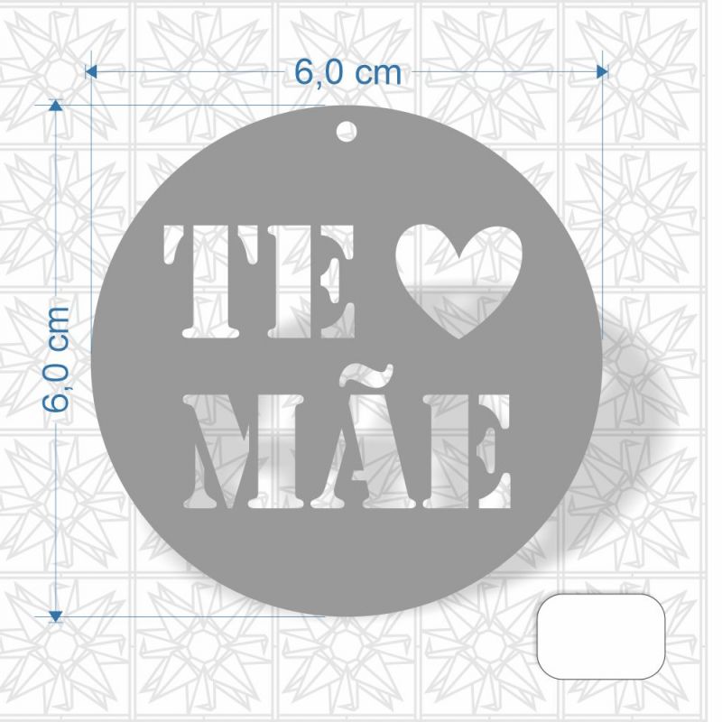Chaveiro Dia das Mães em MDF 3 mm com uma face branca