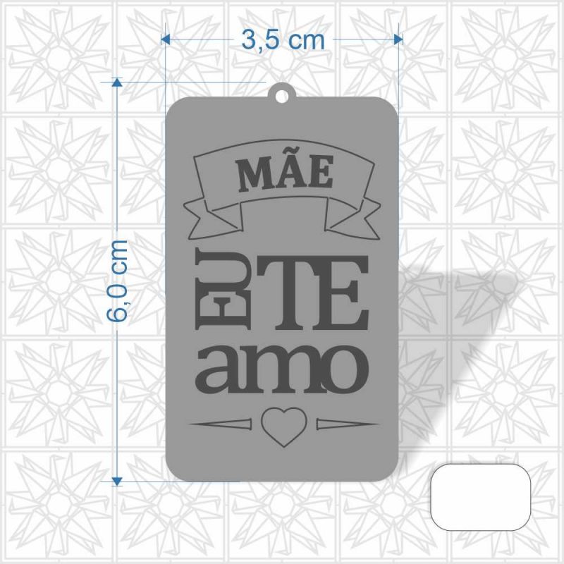 Chaveiro Dia das Mães em MDF de  3 mm c/ uma face branca