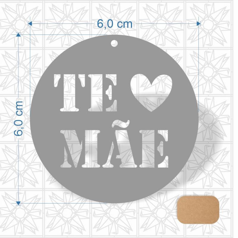 Chaveiro Dia das Mães em MDF de 3 mm cru