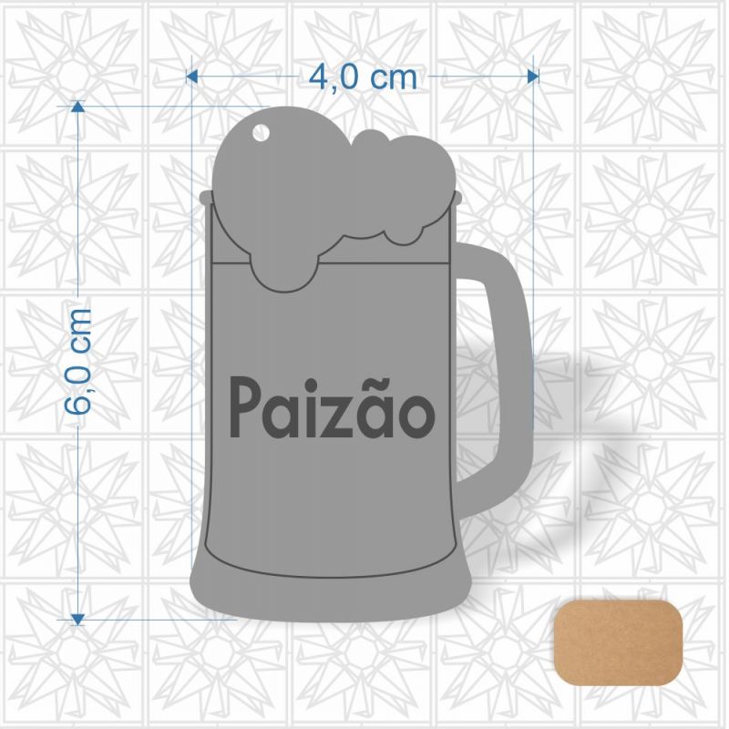 Chaveiro Dia dos Pais Canecão em MDF 3 mm cru