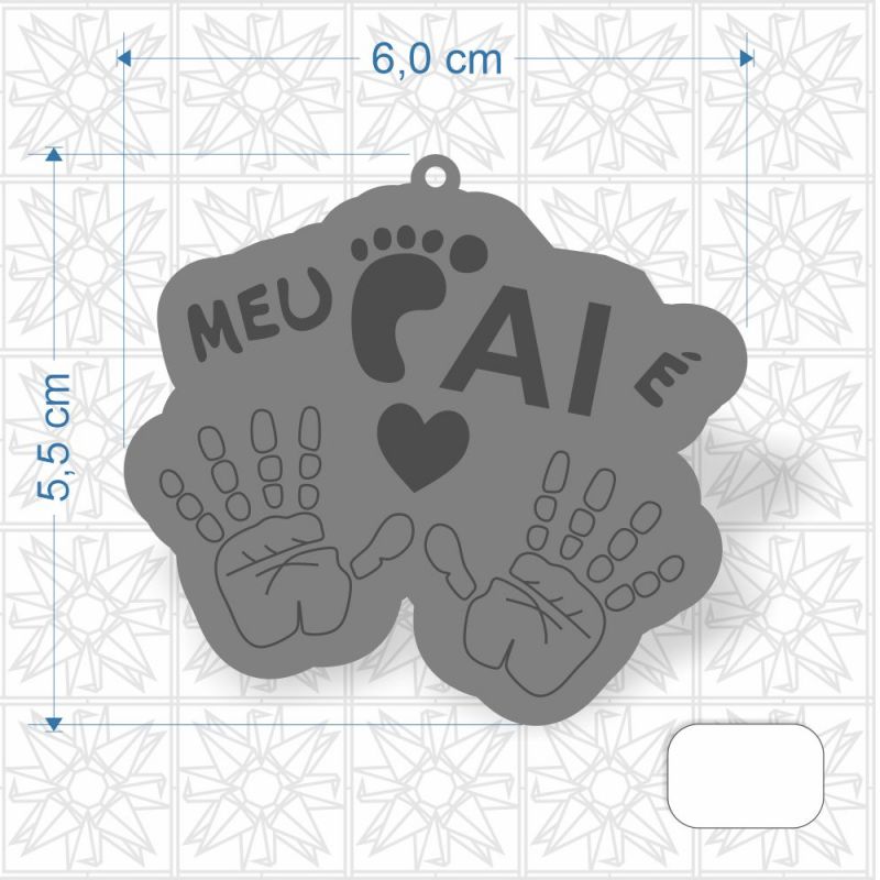 Chaveiro Dia dos Pais em MDF 3 mm c/ uma face branca