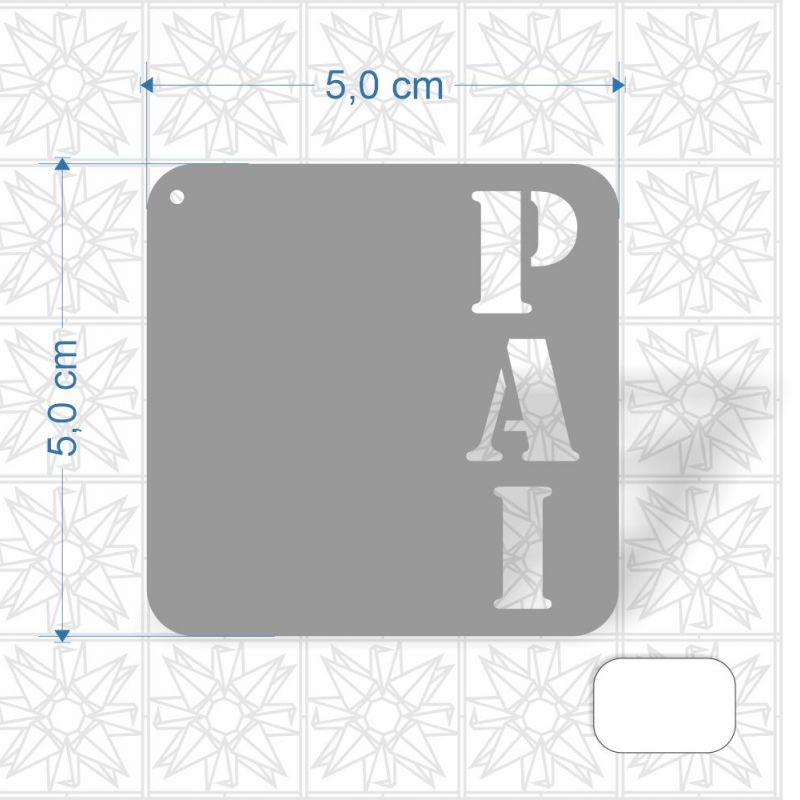 Chaveiro Dia dos Pais em MDF 3 mm c/ uma face branca