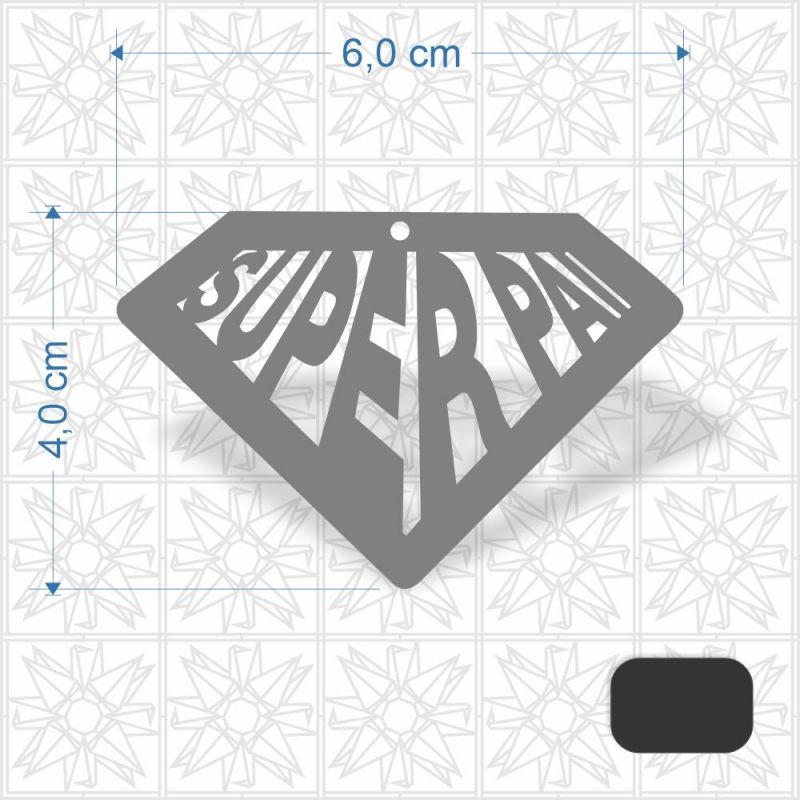 Chaveiro Dia dos Pais em MDF 3 mm c/ uma face preta