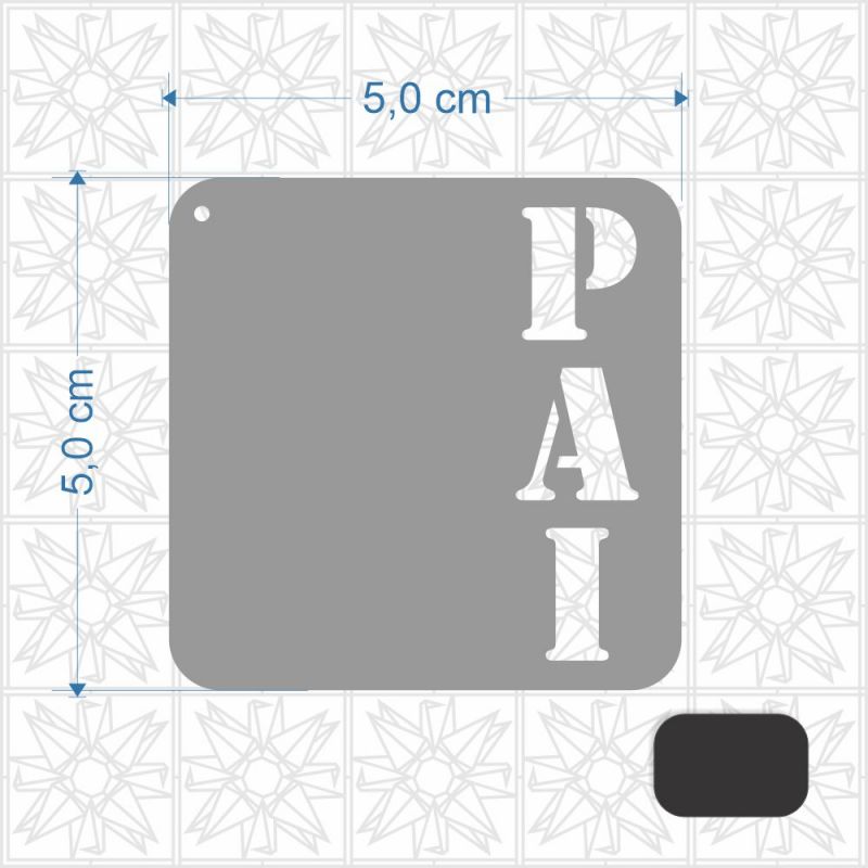 Chaveiro Dia dos Pais em MDF 3 mm c/ uma face preta