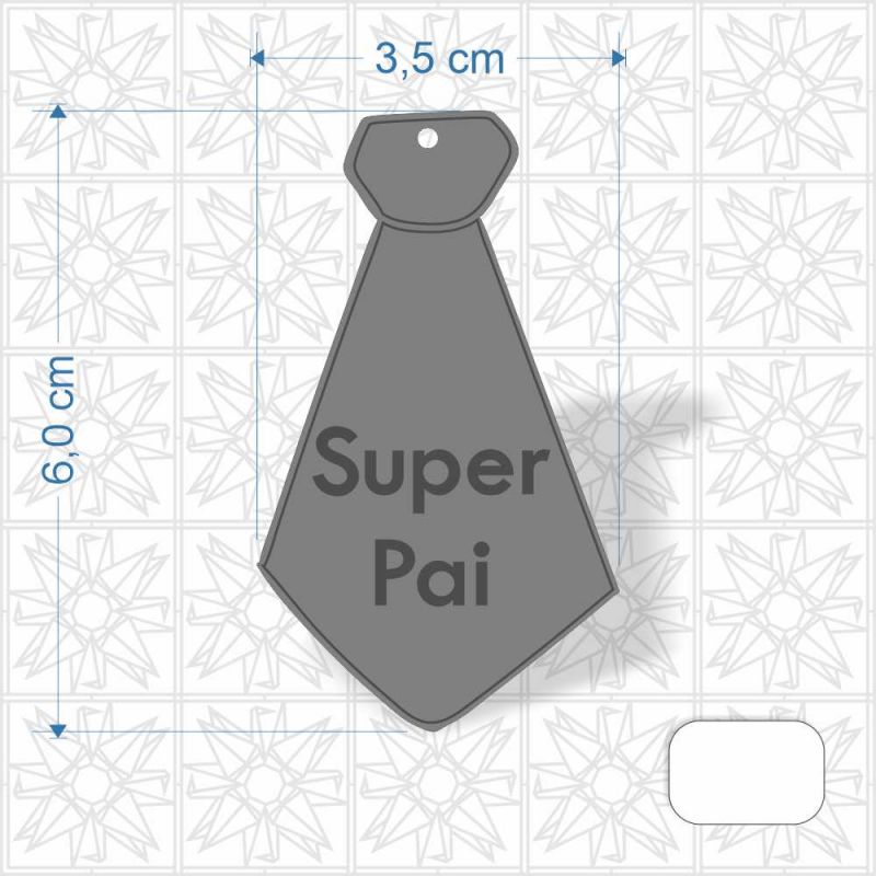 Chaveiro Dia dos Pais Gravata em MDF 3 mm c/ uma face branco