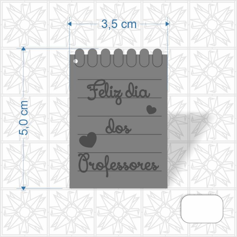 Chaveiro Dia dos Professores Bloquinho em MDF 3 mm c/ uma face branca