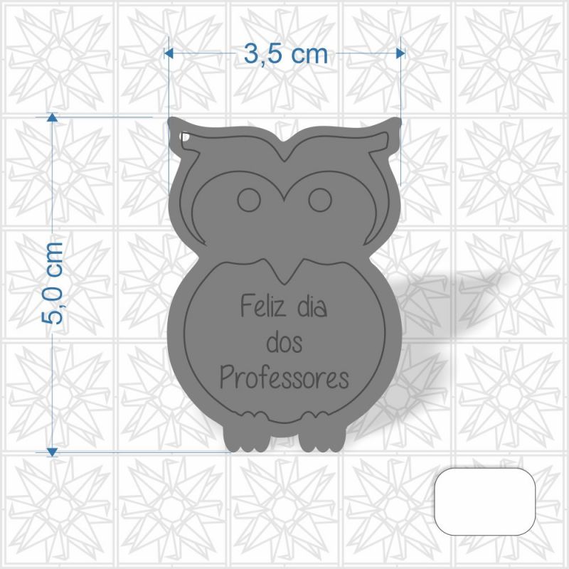 Chaveiro Dia dos Professores Coruja em MDF 3 mm c/ uma face branca