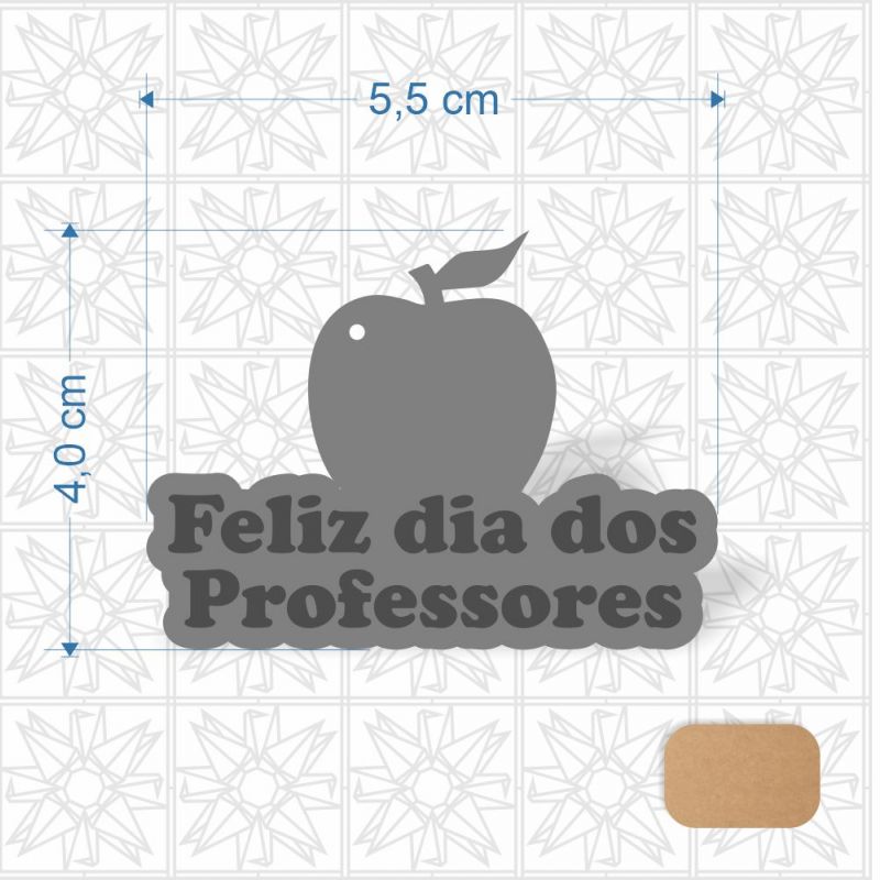 Chaveiro Dia dos Professores Maçã em MDF 3 mm cru