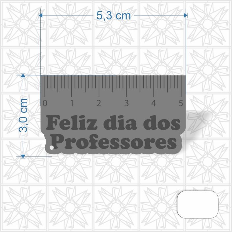 Chaveiro Dia dos Professores Régua em MDF 3 mm c/ uma face branca