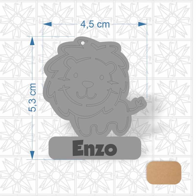 Chaveiro Leão em MDF de 3mm cru