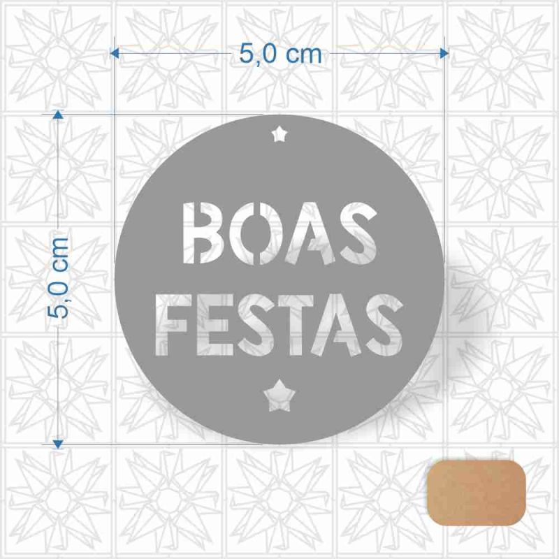 Chaveiro Natal Boas Festas em MDF 3 mm cru