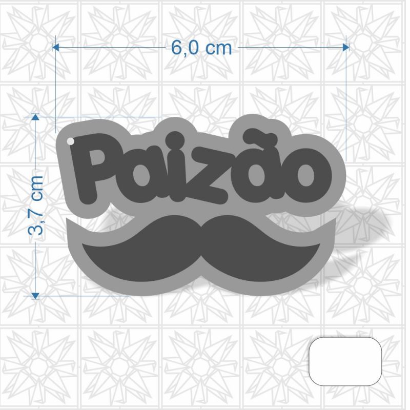 Chaveiro Paizão com bigode em MDF 3 mm com uma face branca