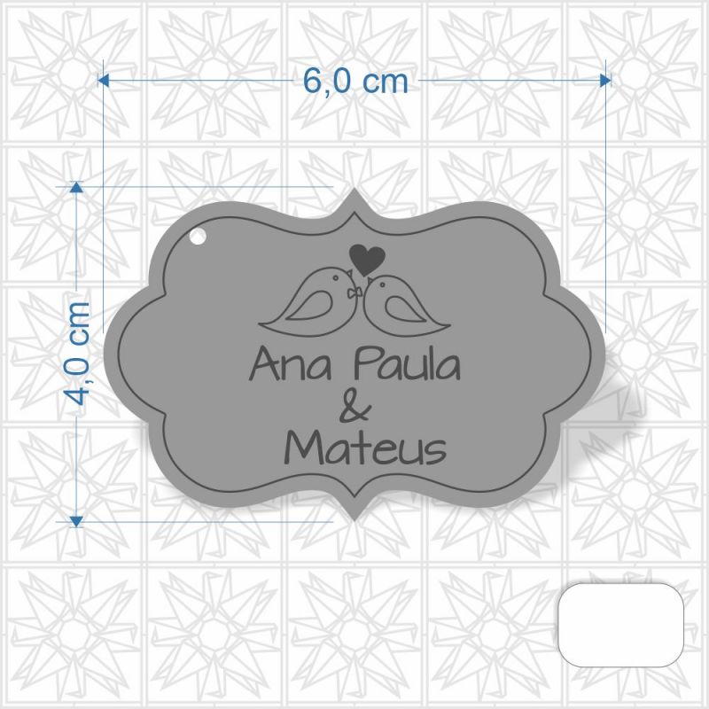 Chaveiro Passarinhos em MDF de 3mm 1 face branca