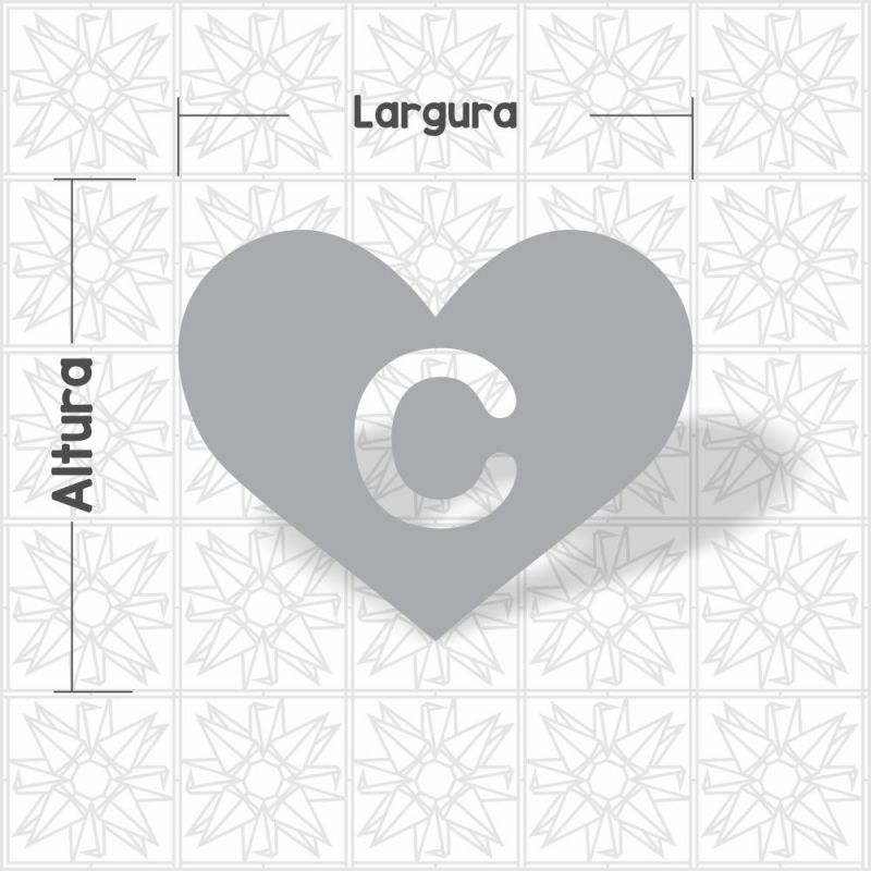 Coração Letra C Vazada