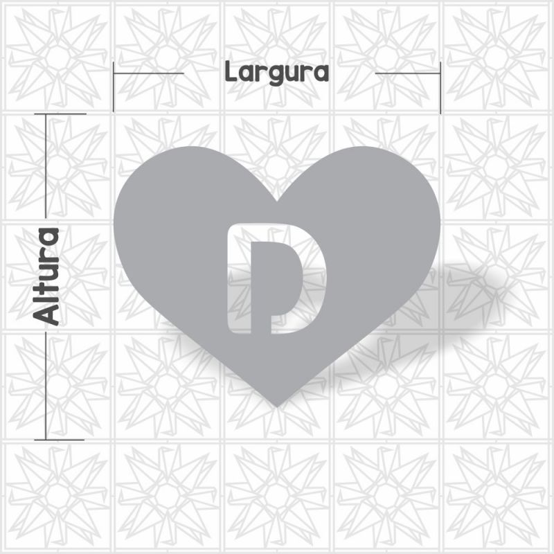 Coração Letra D Vazada