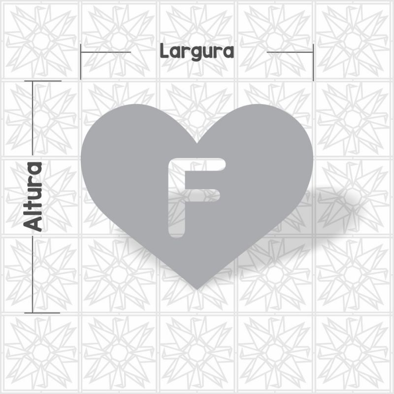 Coração Letra F Vazada