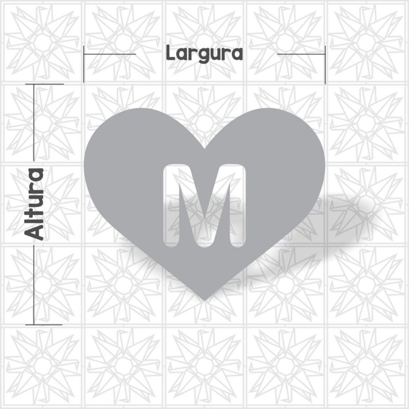 Coração Letra M Vazada